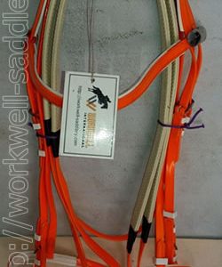 biothane bridle orange workwell saddlery wwb9042