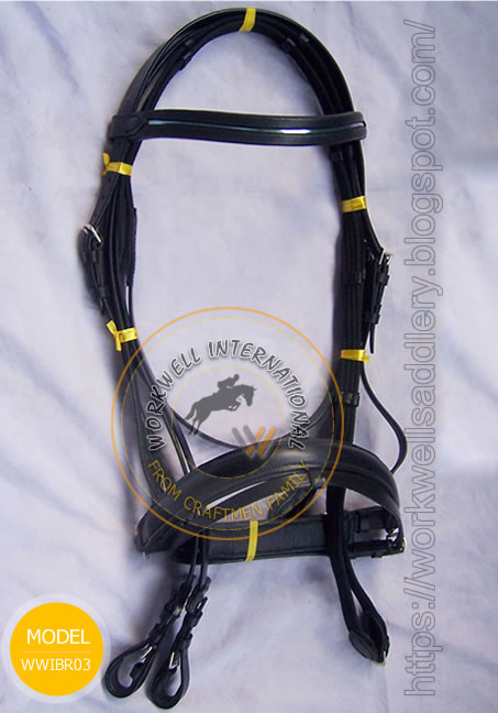 Dressage Bridle with fancy silver line Browband - WWIBR-02