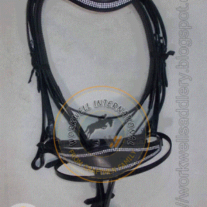 Fancy Swarovski Crystal Bridle with wide Cavesson Noseband – WWIBR – 17